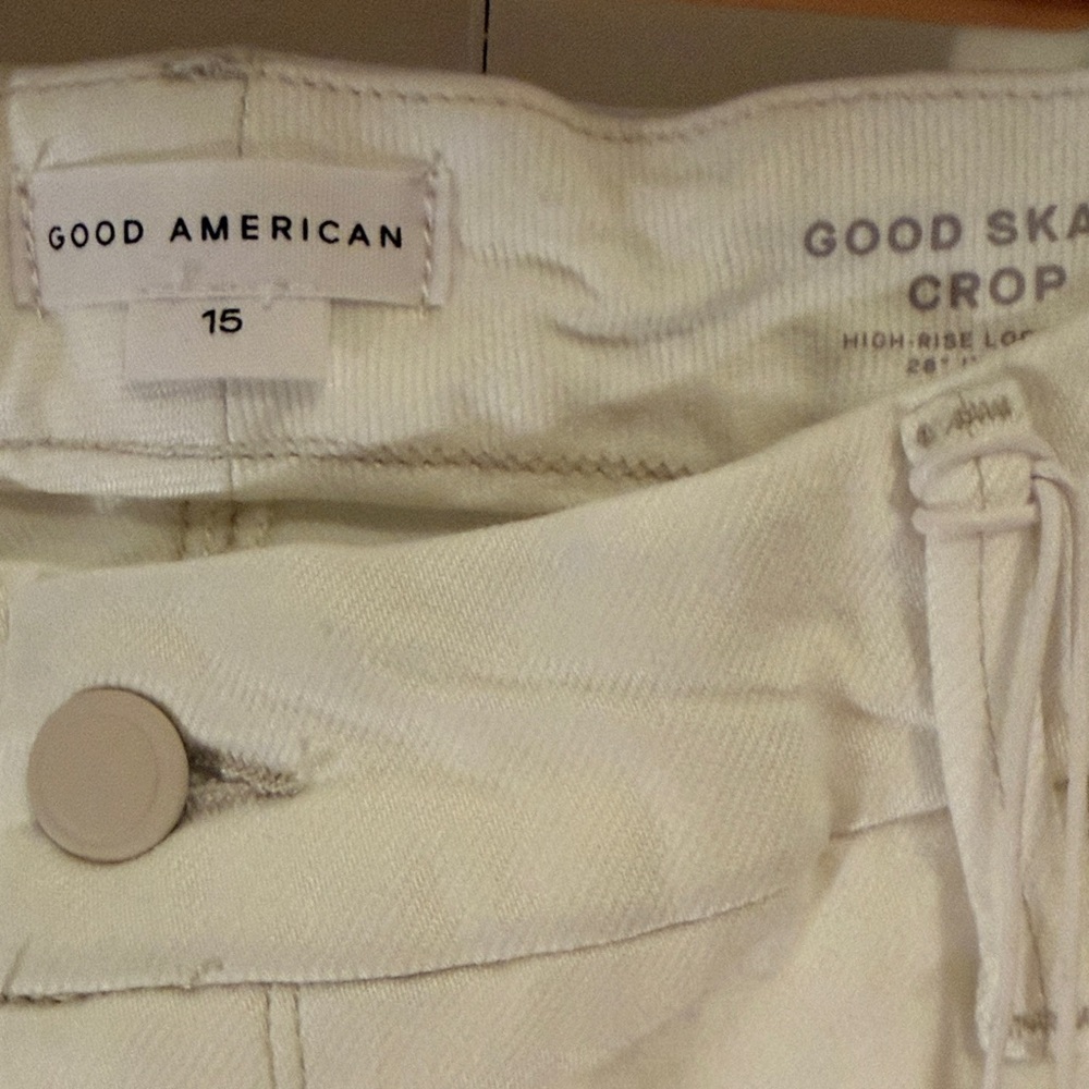 Good American White Denim Wide Leg Pants - Picture 8 of 11